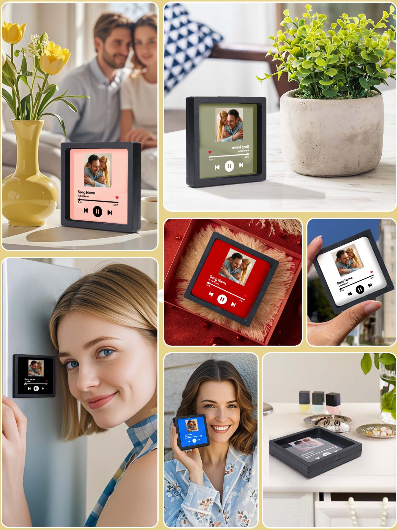 Personalized Photo Music Fridge Magnet for Unique Home Decor