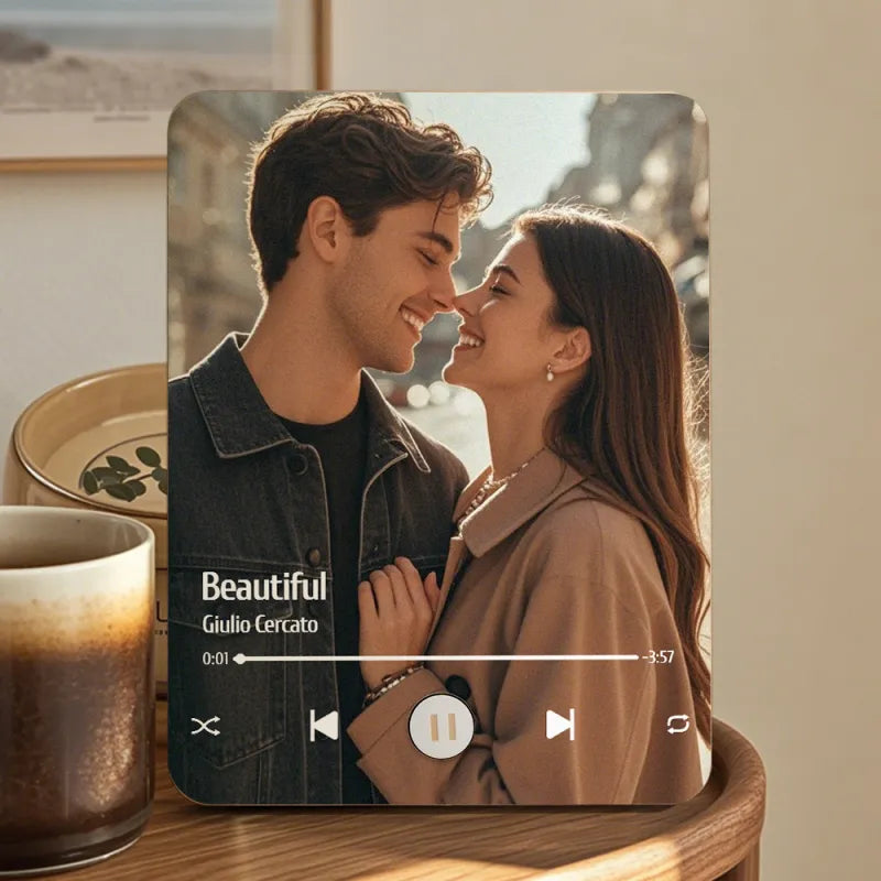 Personalizowana ramka na zdjęcia z muzyką, prezent na rocznicę ślubu