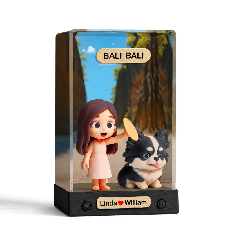 Custom 3D Mini Figure From Your Photo Personalized Background Toy Figure with Acrylic Box Decoration Gifts For Him/Her