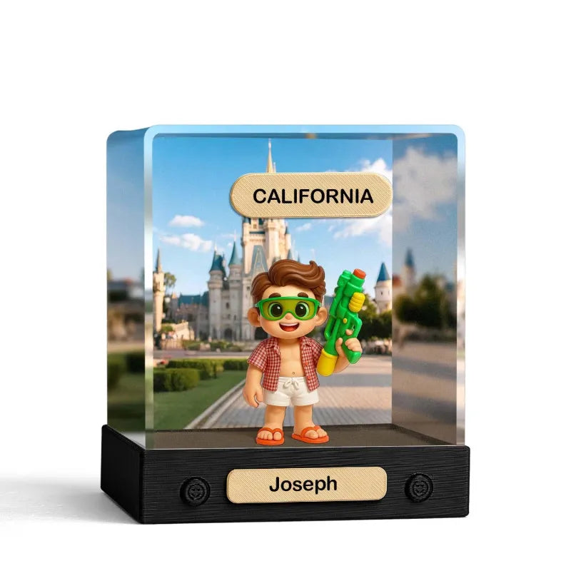 Custom 3D Mini Figure From Your Photo Personalized Background Toy Figure with Acrylic Box Decoration Gifts For Him/Her
