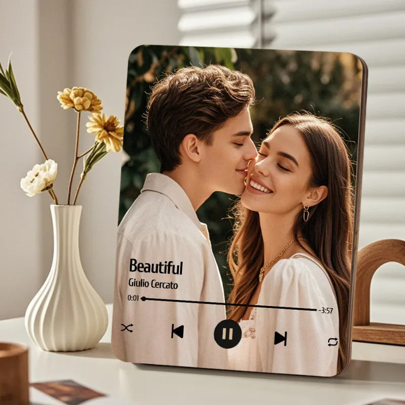 Personalizowana ramka na zdjęcia z muzyką, prezent na rocznicę ślubu
