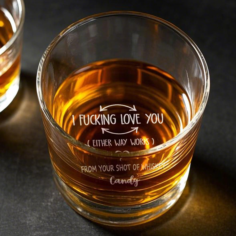 Personalizowana szklanka do whisky I Love You na prezent dla niego