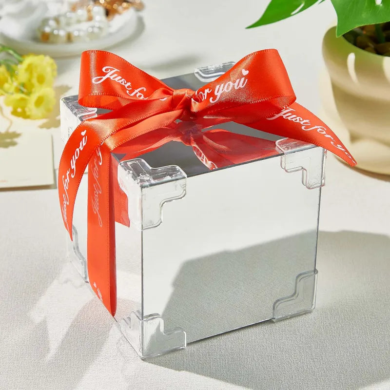 Personalizowane pudełko z lustrami i kwiatem tulipana na prezent z zdjęciem