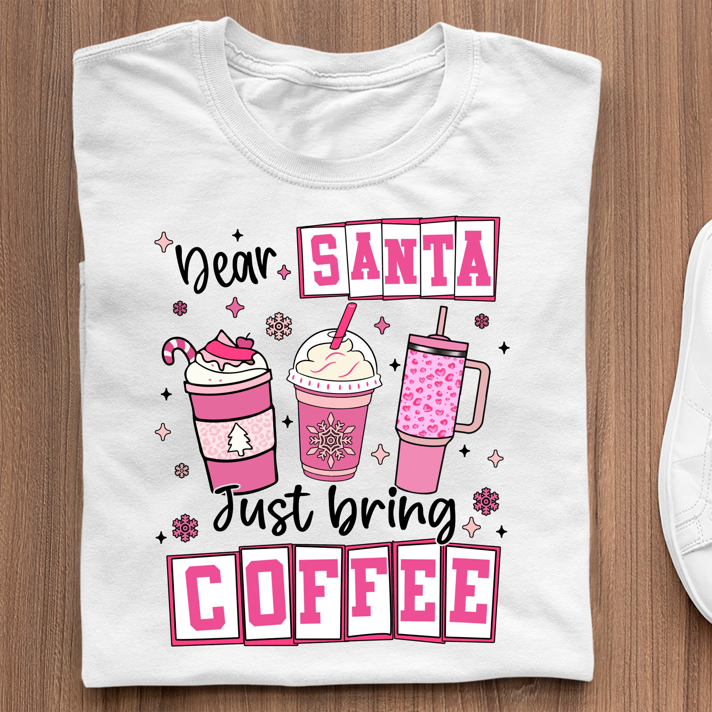 Koszulka Dear Santa Just Bring Coffee