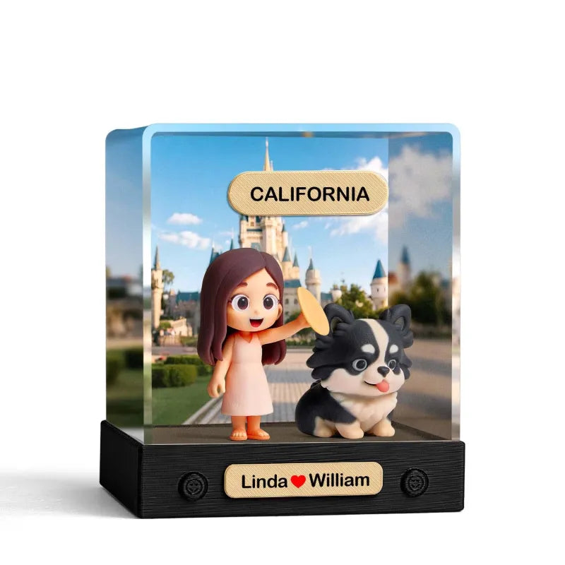 Custom 3D Mini Figure From Your Photo Personalized Background Toy Figure with Acrylic Box Decoration Gifts For Him/Her