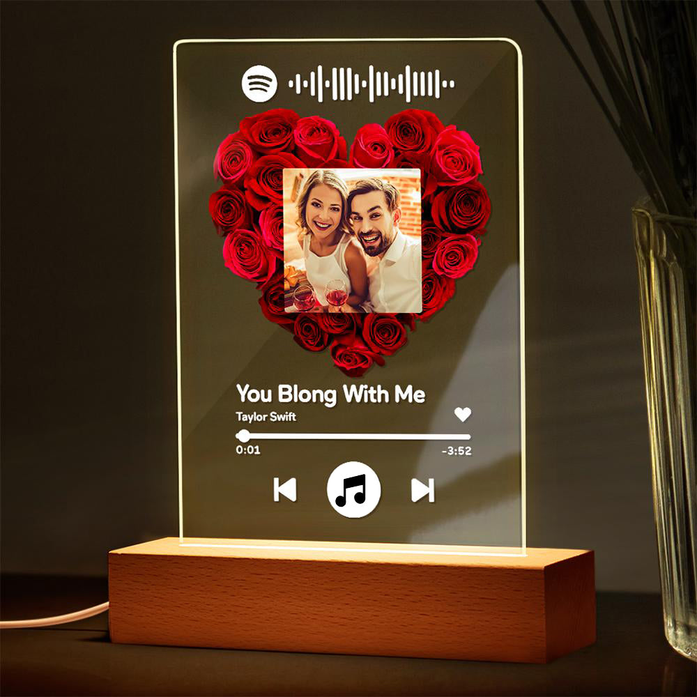 Personalizowana lampka nocna z różą, romantyczny prezent na urodziny dla chłopaka