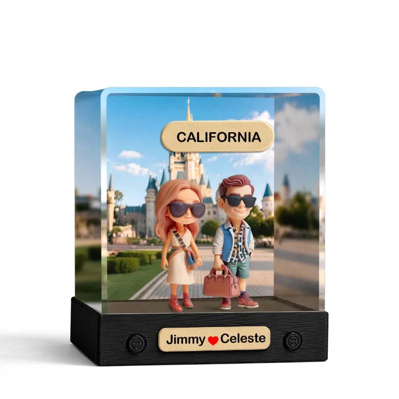 Custom 3D Mini Figure From Your Photo Personalized Background Toy Figure with Acrylic Box Decoration Gifts For Him/Her