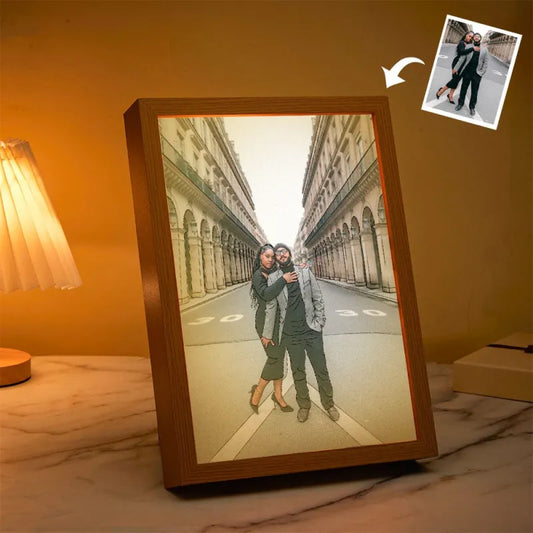 Personalizowana lampa ze zdjęciem, prezent na Walentynki dla niej