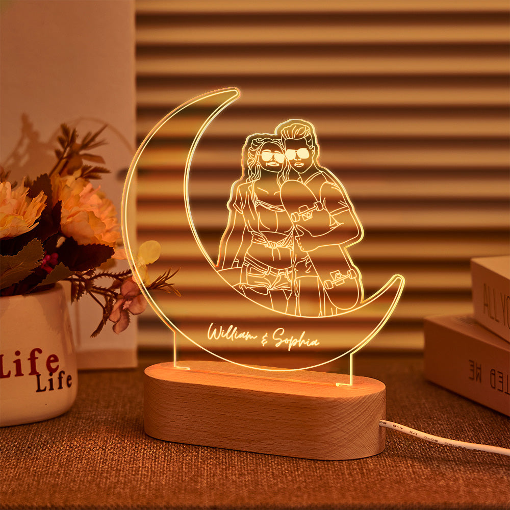 Personalizowana lampka nocna z portretem na prezent dla ukochanej osoby