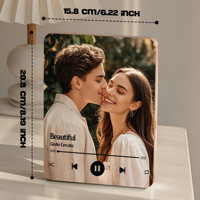 Personalizowana ramka na zdjęcia z muzyką, prezent na rocznicę ślubu