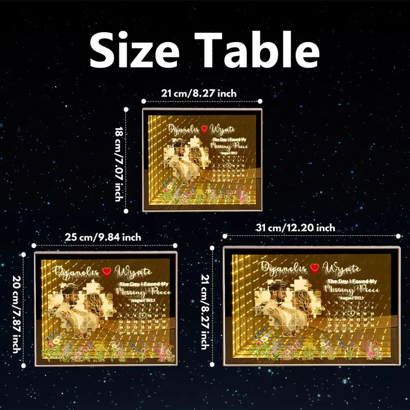Personalizowana figurka z kalendarzem i zdjęciem dla pary na rocznicę