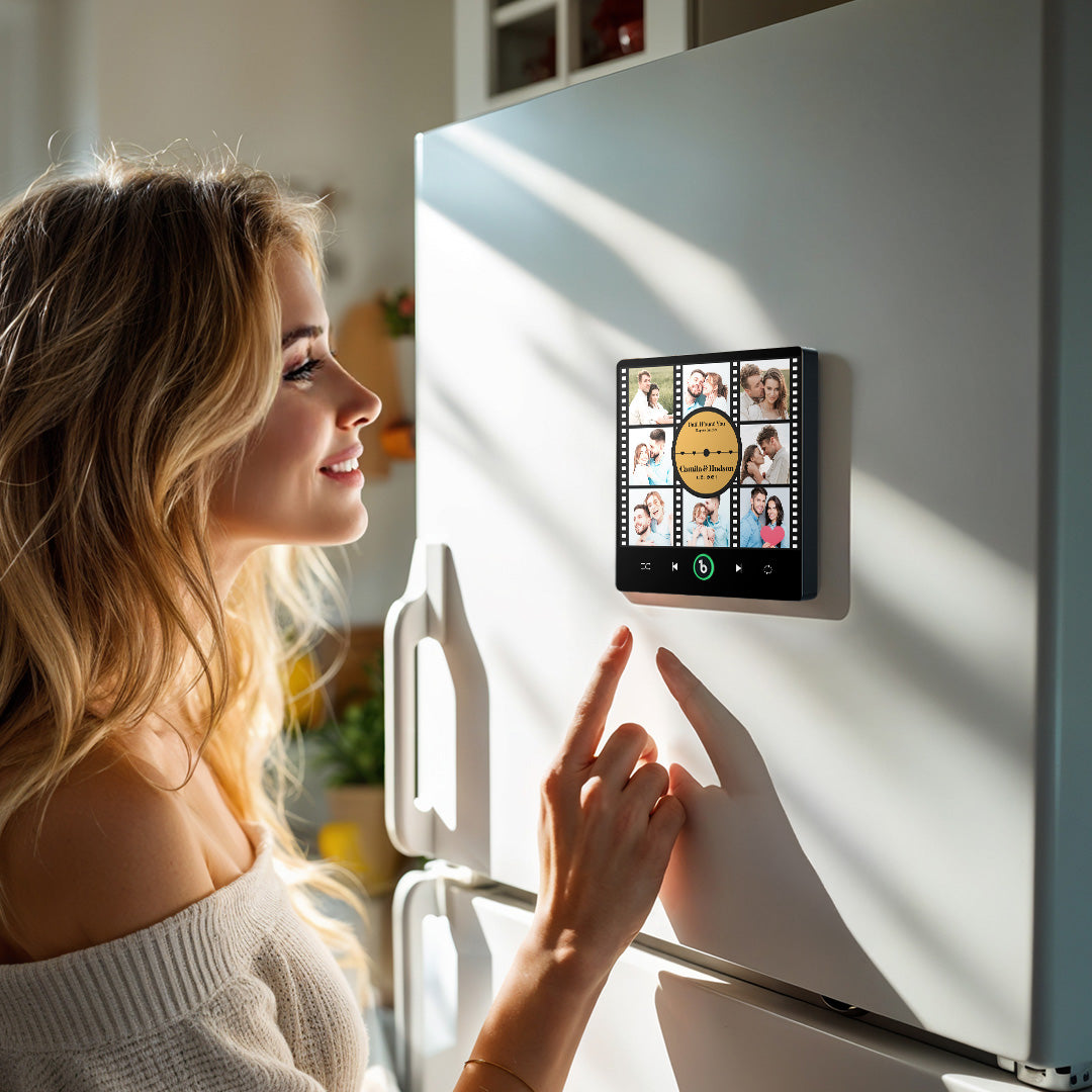 FridgeBeats Frameless New 4.0 Upgrade Custom Music Fridge Magnet Film Photo Collage Style Fridge Magnet Gift for Lover