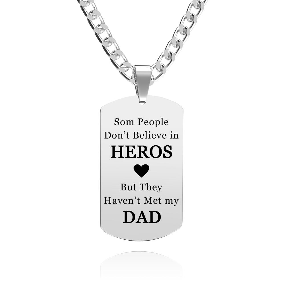 Naszyjnik Dog Tag z Grawerem Prezent dla Taty