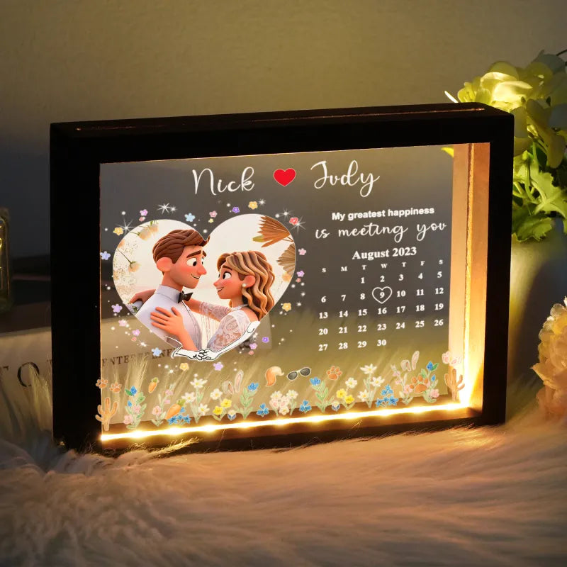 Personalizowana ramka LED ze zdjęciem na Walentynki dla ukochanej osoby