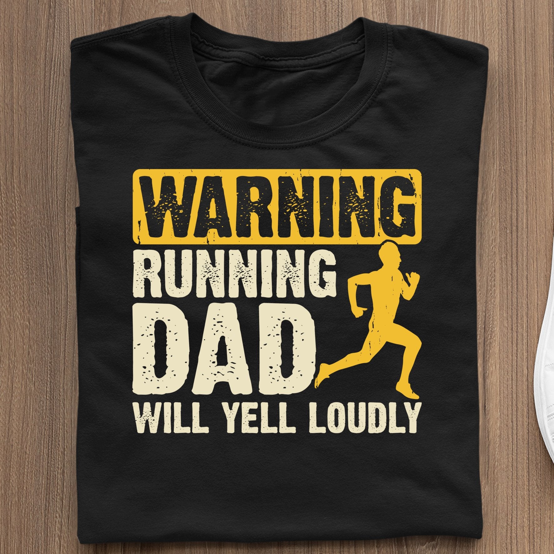 Koszulki Sportowe Z Nadrukiem  Warning Running Dad Will Yell Loudly