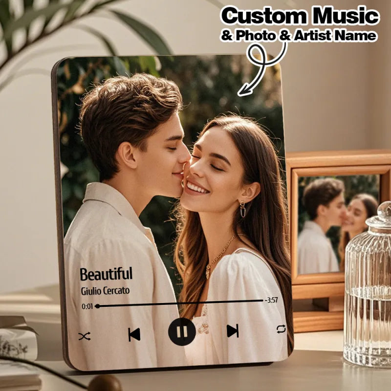 Personalizowana ramka na zdjęcia z muzyką, prezent na rocznicę ślubu