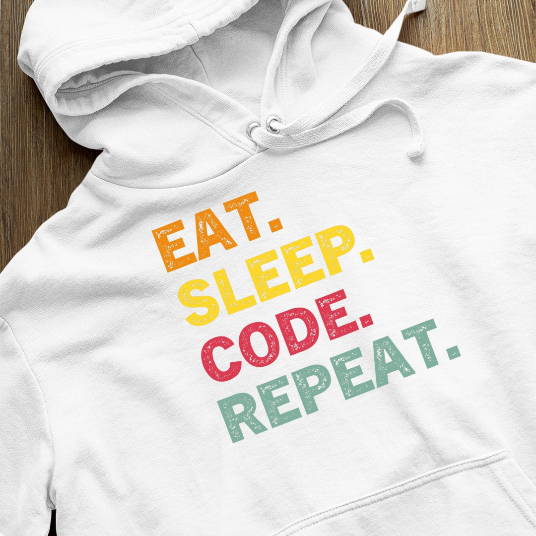 Prezent Programista Bluza z kapturem Eat Sleep Code Repeat