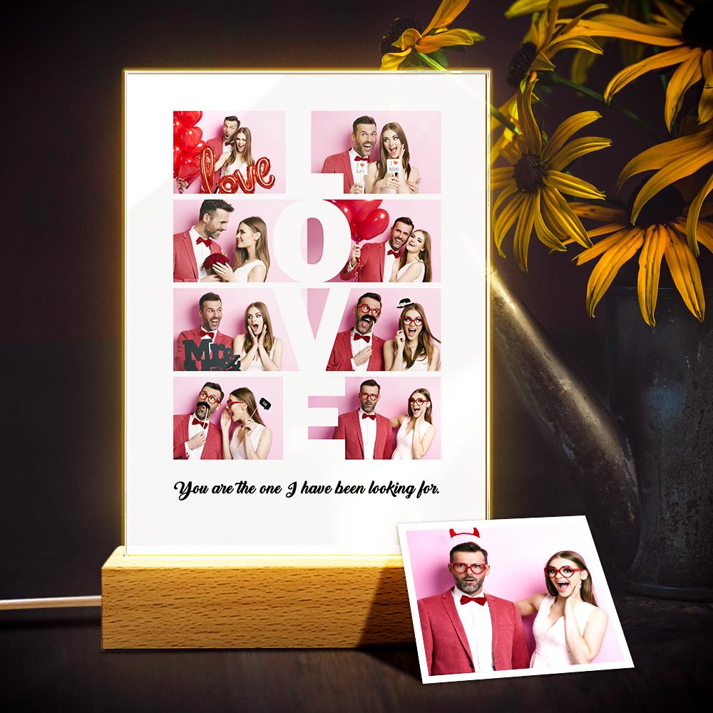 Personalizowana lampa z 8 zdjęciami, romantyczny prezent do domu na rocznicę