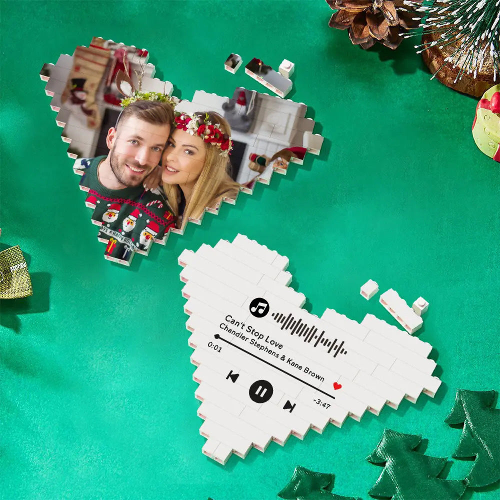 Personalizowany blok serca z nadrukiem na prezent dla pary, rocznica