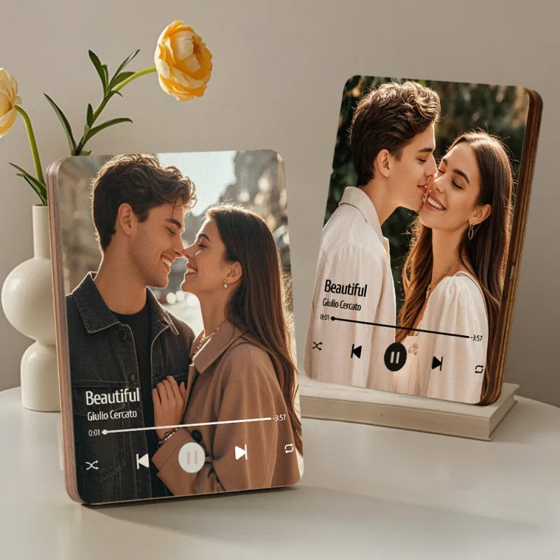 Personalizowana ramka na zdjęcia z muzyką, prezent na rocznicę ślubu