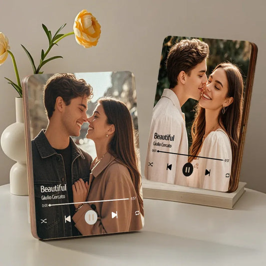 Personalizowana ramka na zdjęcia z muzyką, prezent na rocznicę ślubu