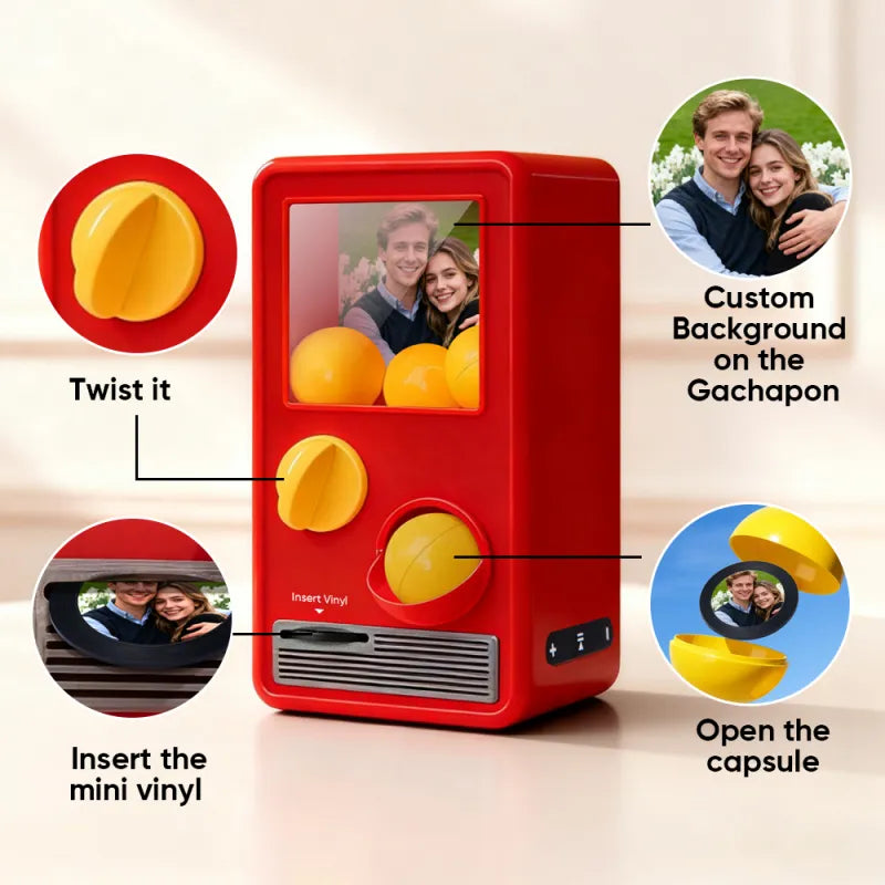 Personalized Music and Photo Music Gachapon Machine Custom Song Mini Record Box Anniversary Gift Christmas Gifts
