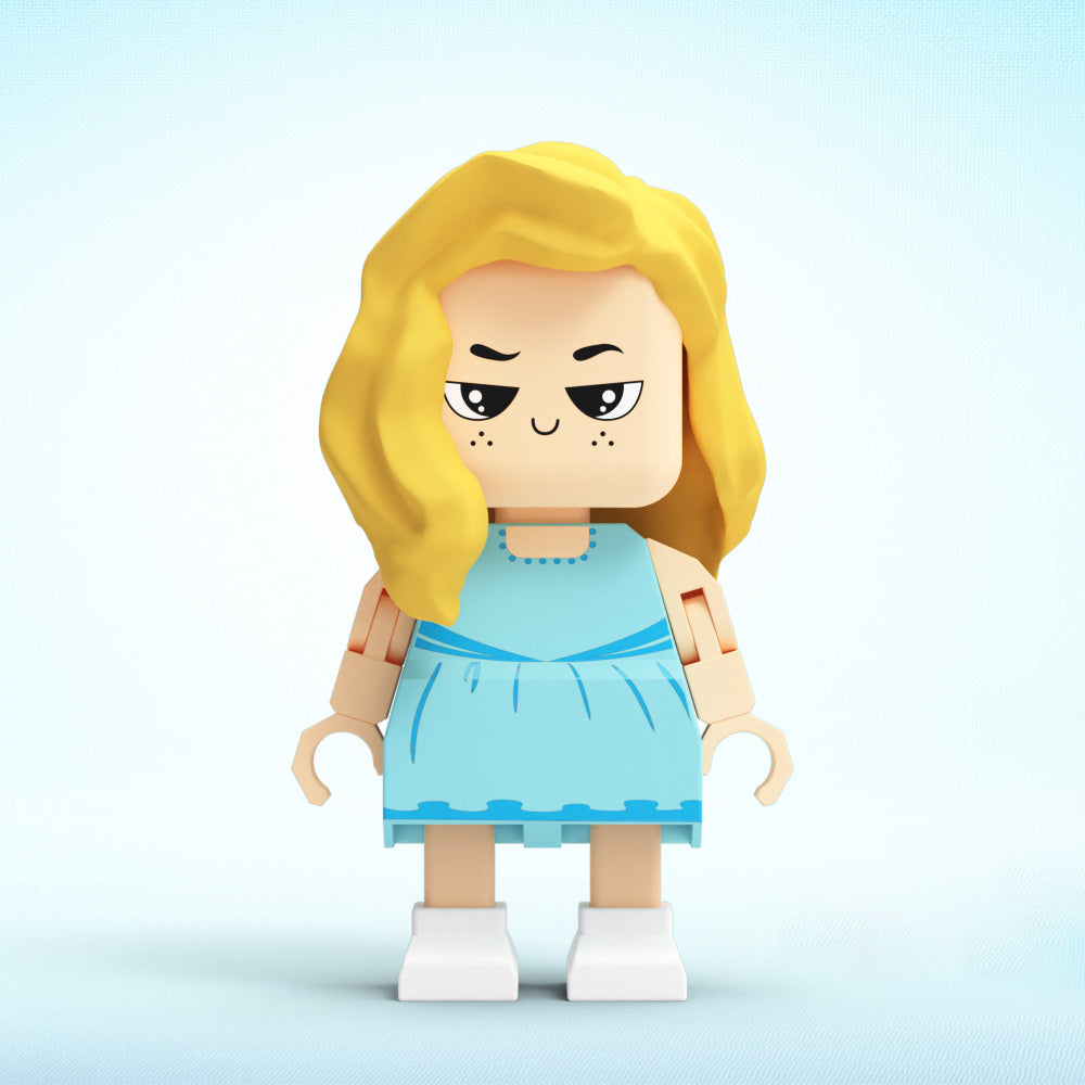 Fully Customizable Cute Giant Minifigs Personalized Full-Body Brick Figure Gift for Girl