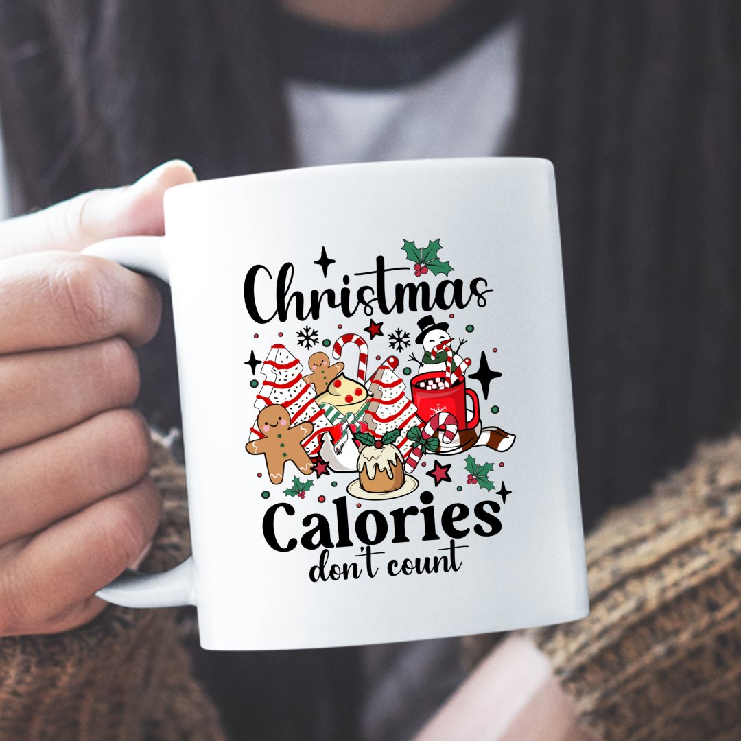 Kubek Christmas Calories Don't Count Funny Retro Christmas Coffee