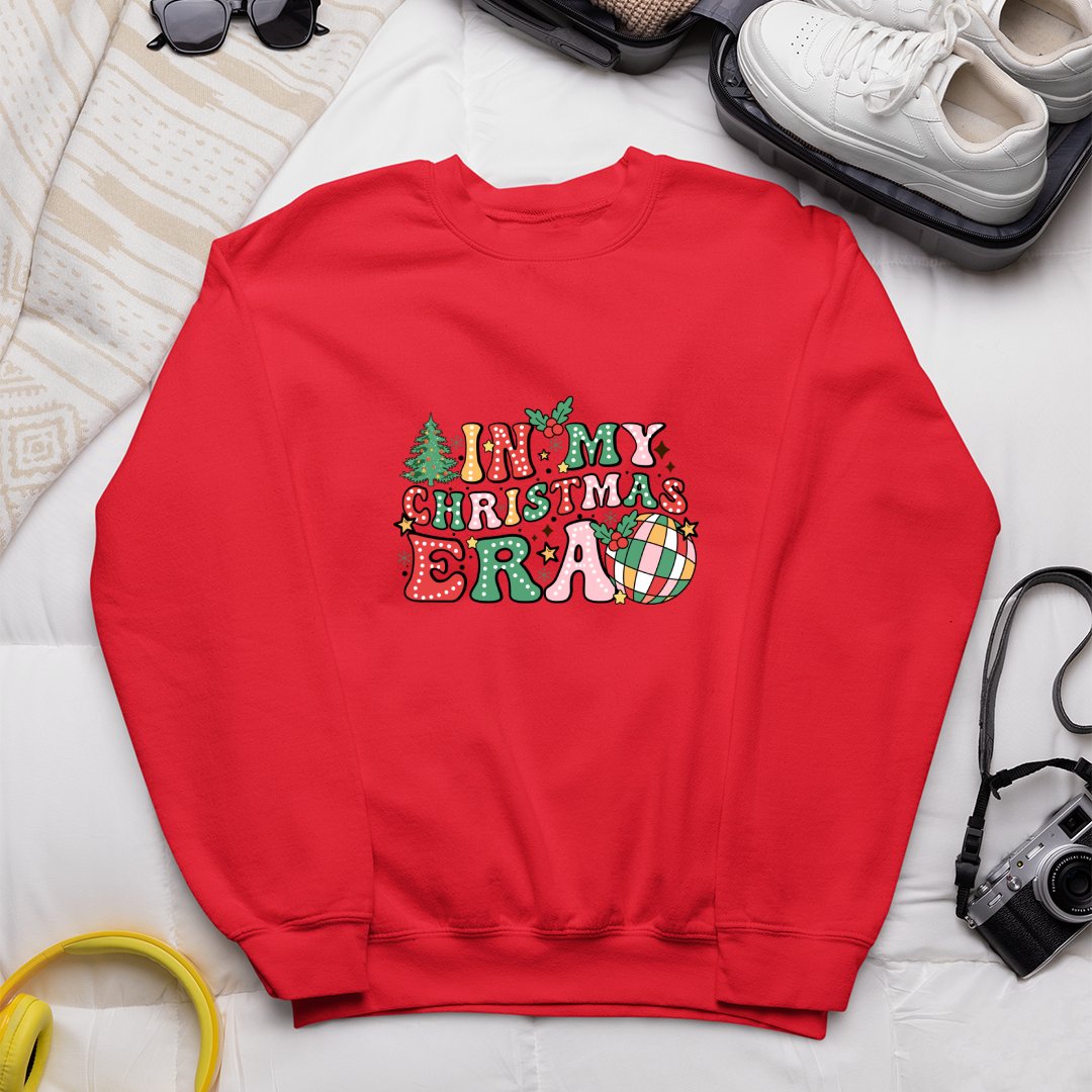 Bluza Unisex In My Christmas Era Groovy Christmas Doodle Dots