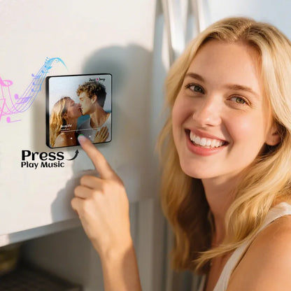 Personalizowany magnes na lodówkę z imionami i kolorową ramką, prezent na Walentynki