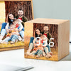 Personalizowany drewniany budzik LED z zdjęciem na prezent dla niej lub niego