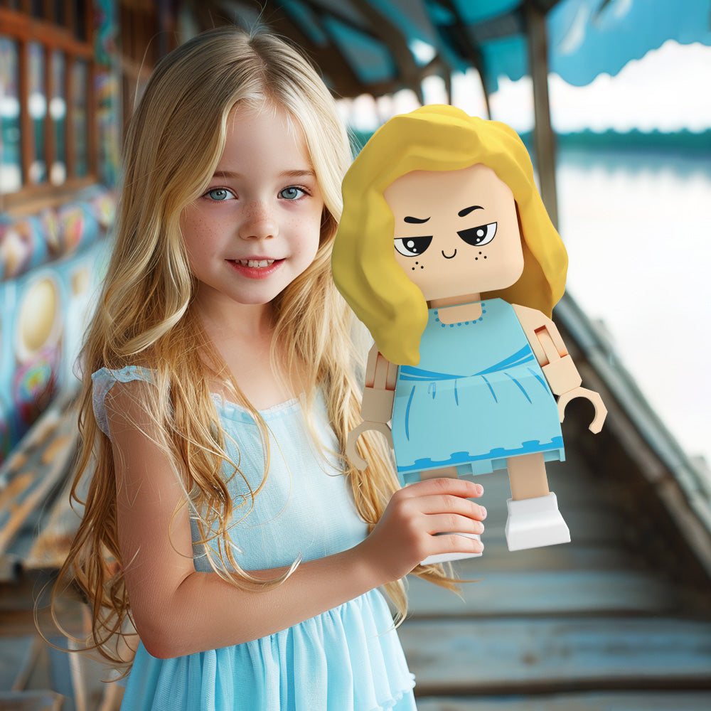 Fully Customizable Cute Giant Minifigs Personalized Full-Body Brick Figure Gift for Girl