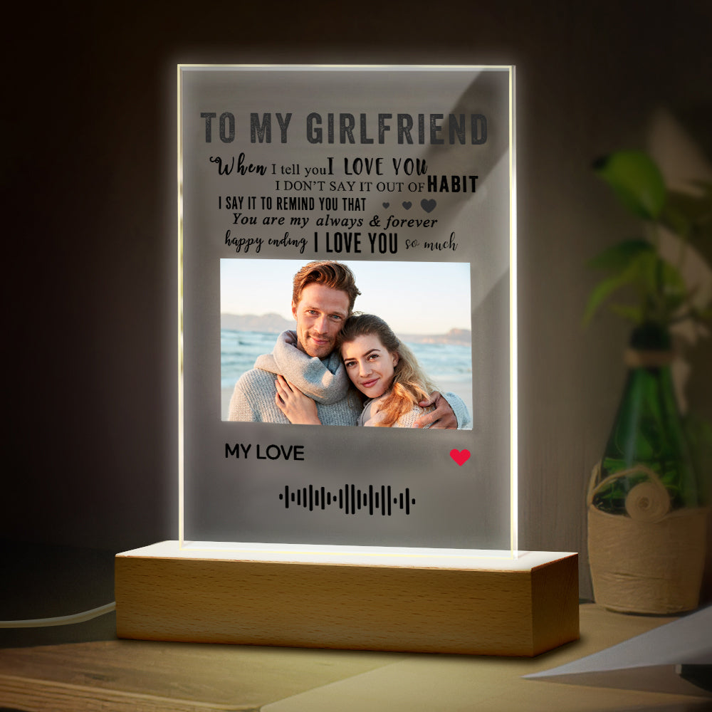 Personalizowany album foto z muzyką i lampką LED dla dziewczyny na prezent