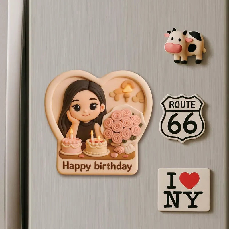 Personalizowana mini figurka na magnes z zdjęcia, prezent na urodziny
