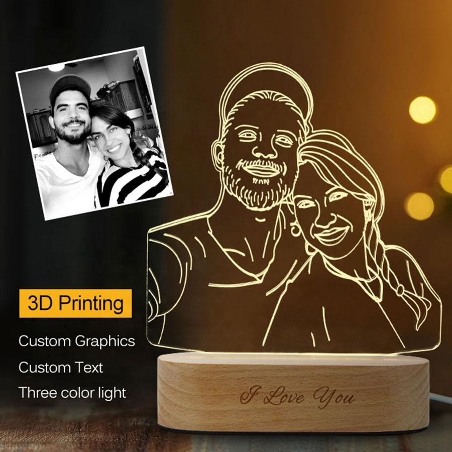 Plexi Lampa 3D w Dowolnym Kształcie na Dzień Babci i Dziadka - Prezent dla Dziadków