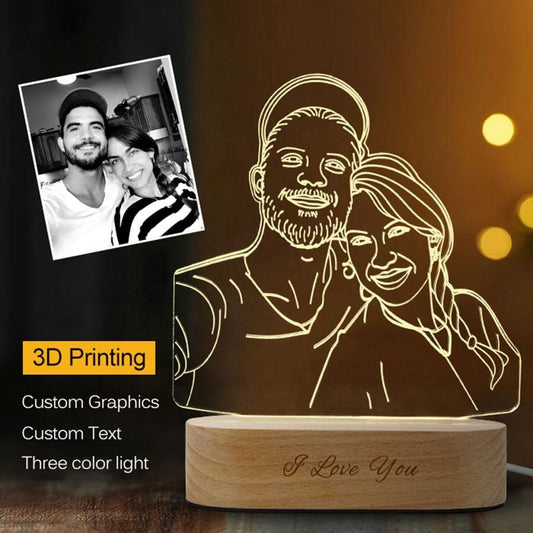 Plexi Lampa 3D w Dowolnym Kształcie na Dzień Babci i Dziadka - Prezent dla Dziadków