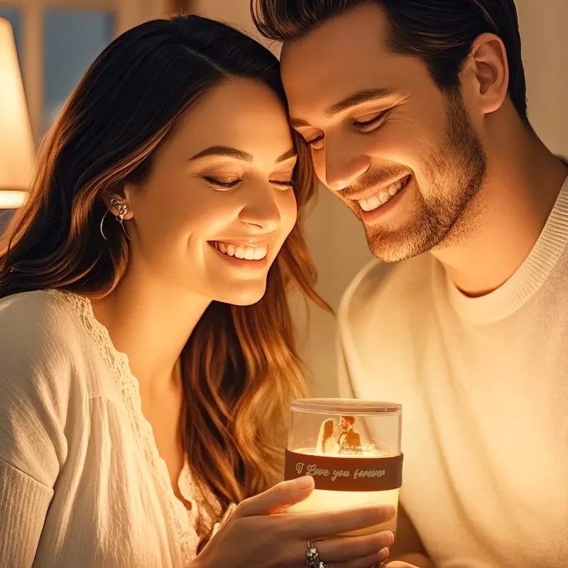 Personalizowana lampka nocna w kształcie klepsydry na rocznicę prezent dla niej