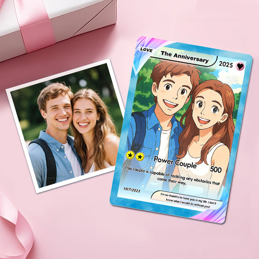 Personalizowana karta Pokémon na Walentynki dla pary, wyjątkowy prezent