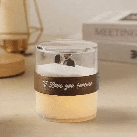 Personalizowana lampka nocna w kształcie klepsydry na rocznicę prezent dla niej