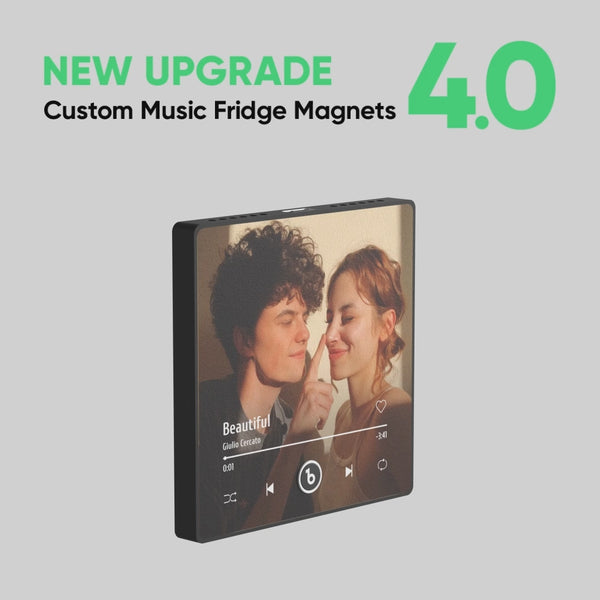 FridgeBeats Frameless Custom HeartShaped Photo Music Fridge Magnet Special for Valentine's Day New 4.0 Upgrade Album Sticker
