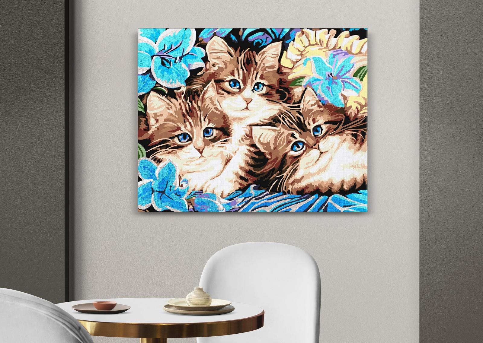 Kotki w Niebieskich Kwiatach (CH0667)