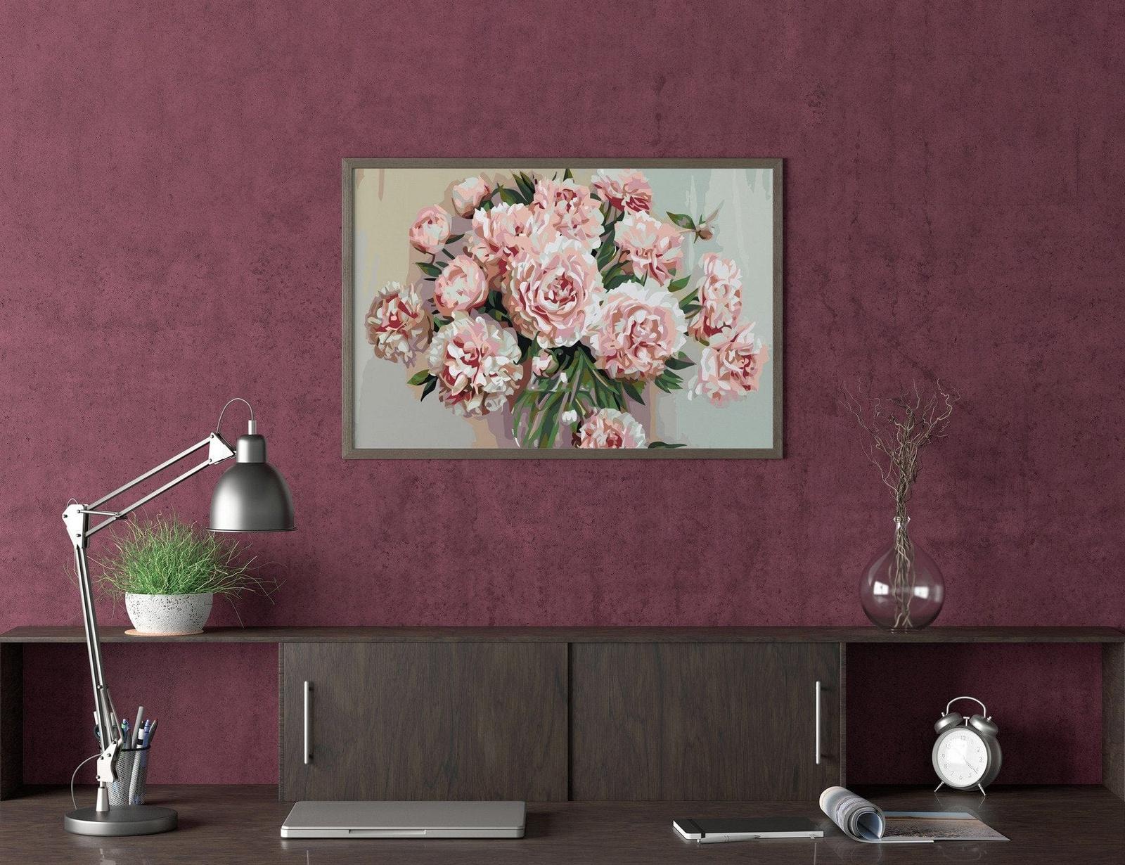 Kwiaty piwonii - Malowanie po numerach