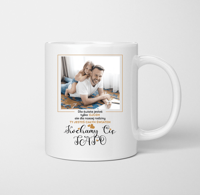 PL - White 11oz Ceramic Mug copy Prezenty Dla Taty Na Urodziny Kubek dla taty ze zdjęciem i napisem