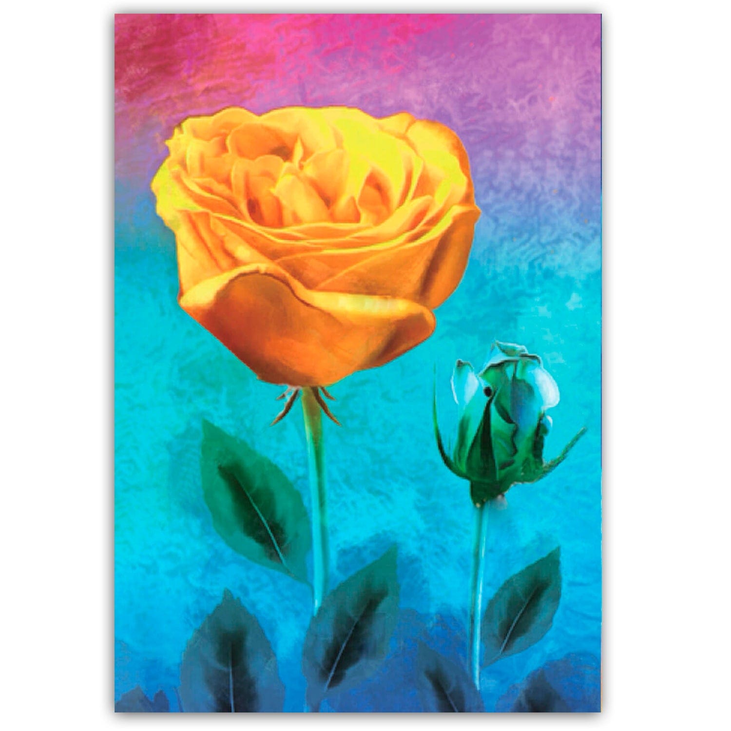 Mozaika - Żółta róża - 40x50cm Na Ramę