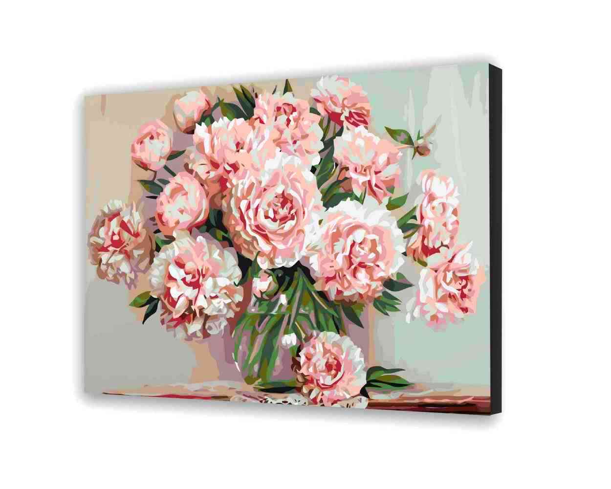 Kwiaty piwonii - Malowanie po numerach