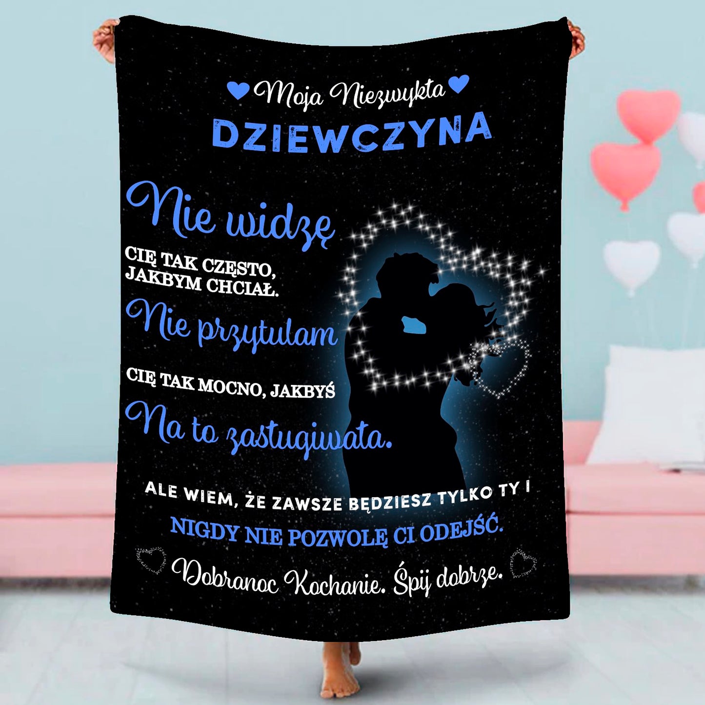 Mały 76x101cm Prezent Na Walentynki Dla Dziewczyny Koc "Mojej dziewczynie"