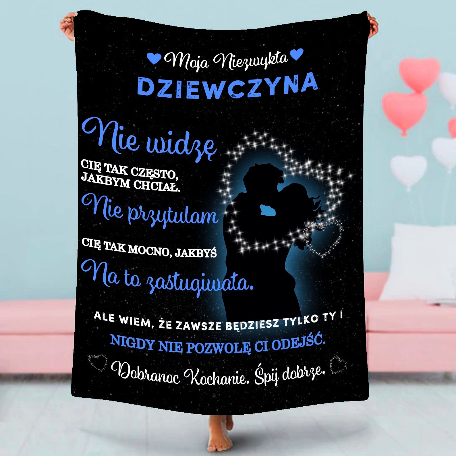 Mały 76x101cm Prezent Na Walentynki Dla Dziewczyny Koc "Mojej dziewczynie"