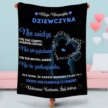 Mały 76x101cm Prezent Na Walentynki Dla Dziewczyny Koc "Mojej dziewczynie"