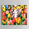 Załaduj obraz do przeglądarki galerii, Kot Łapie Motyla W Tulipanach AB0135